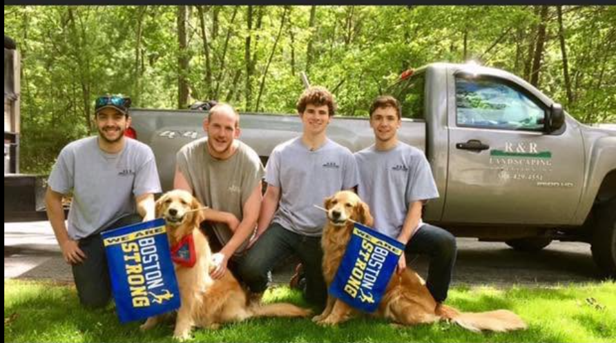 The R&R Landscaping team with their truck